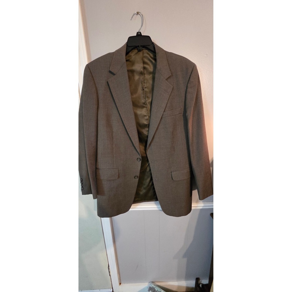 Vintage Southampton Harry Mayer Houndstooth Sport Coat Blazer 40L Olive USA